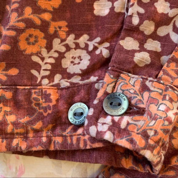Woolrich Shirt Fall Floral Button Front Shirt Classic Size XL - Picture 6 of 8